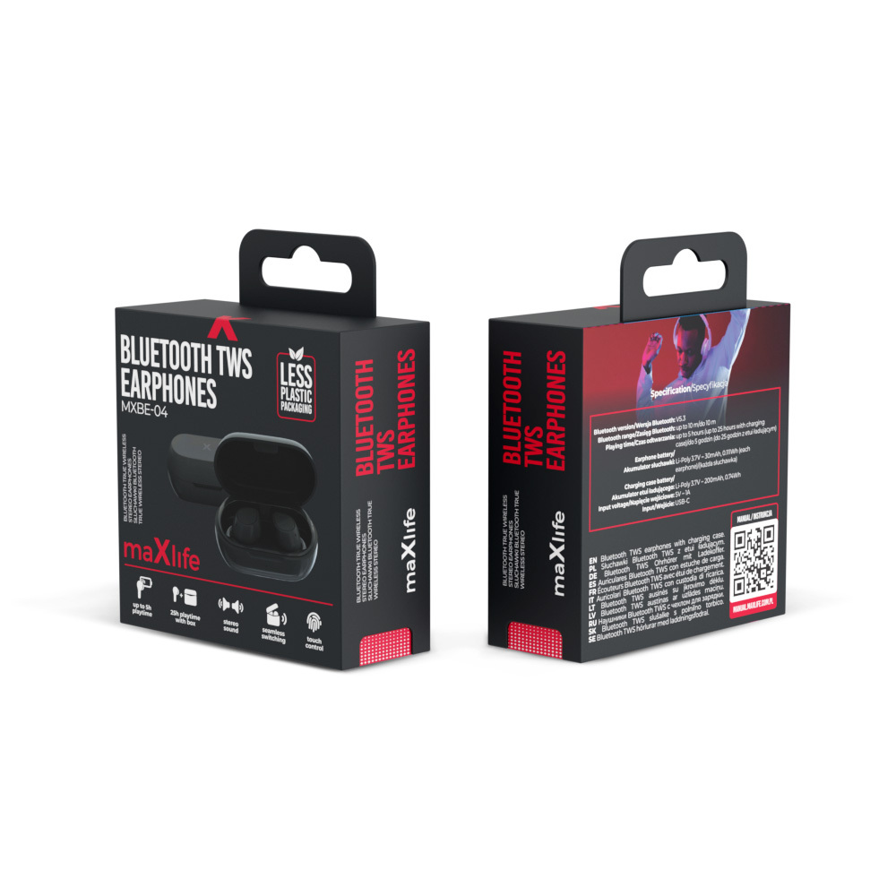 S�uchawki douszne dokana�owe pche�ki TWS bezprzewodowe  bluetooth czarne Oppo Reno 13FS 5G / 6