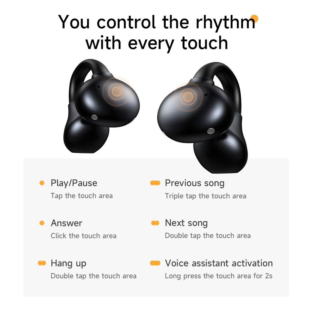 Słuchawki douszne klips Hoco TWS EA8 czarne Samsung Galaxy A33 5G / 8 Słuchawki douszne klips Hoco TWS EA8 czarne Samsung Galaxy A33 5G / 8