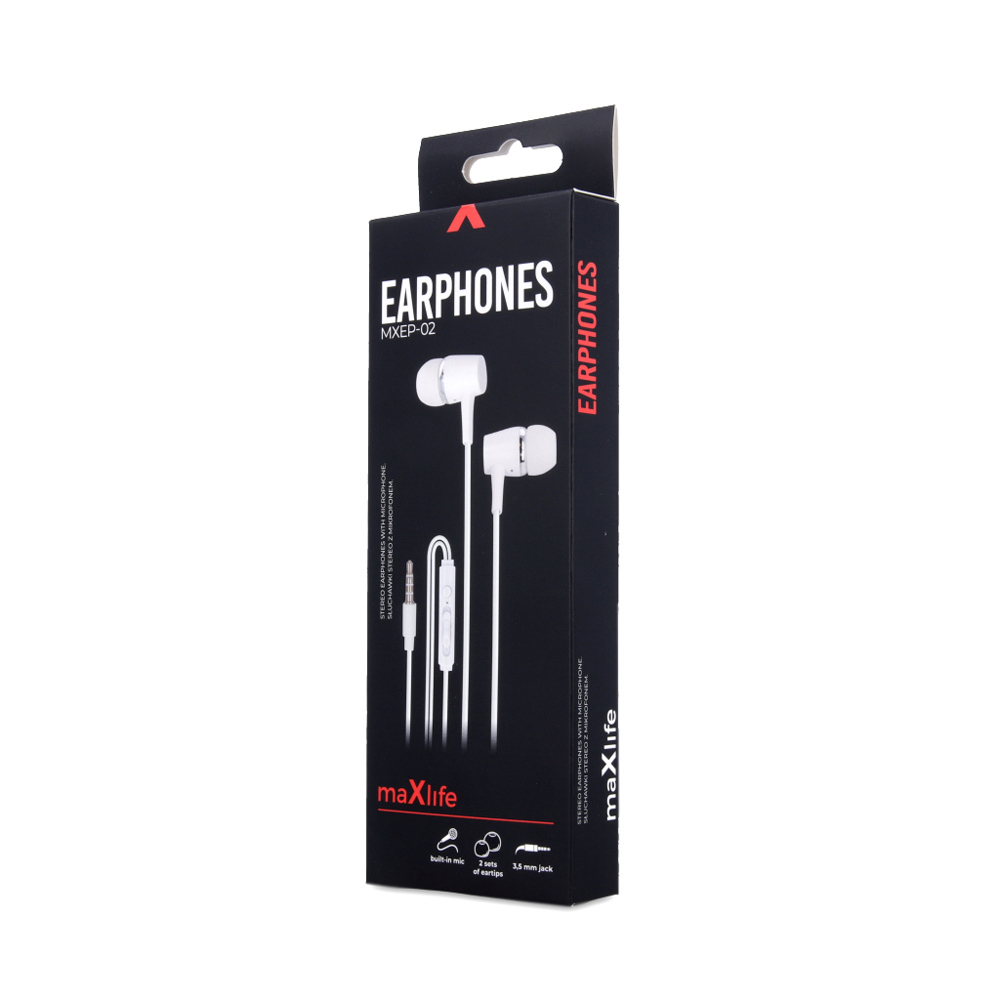 S�uchawki douszne przewodowe Maxlife MXEP-02 bia�e / 2