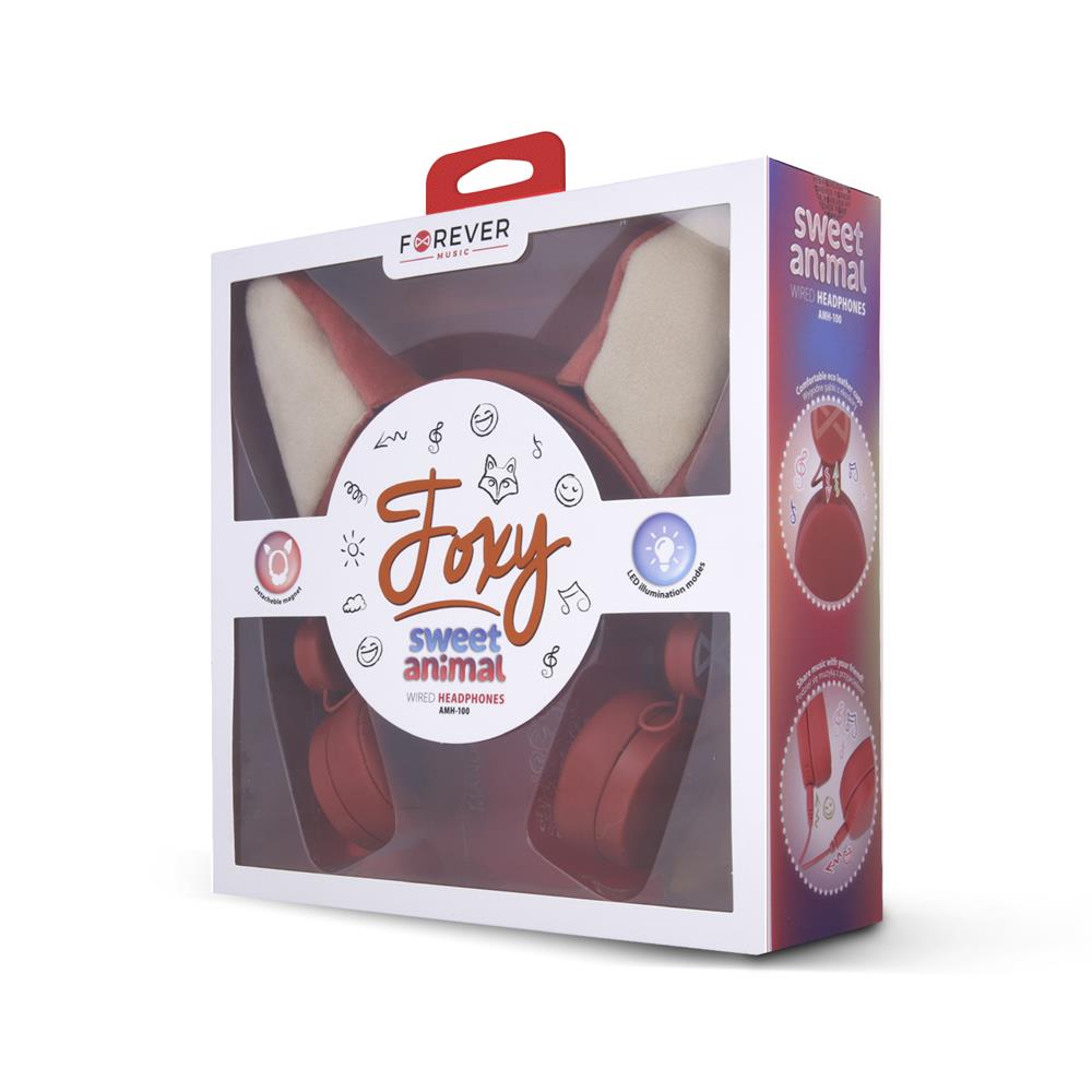 S�uchawki nauszne przewodowe Forever Foxy AMH-100 / 3