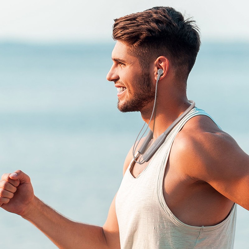 S�uchawki sportowe bezprzewodowe Bluetooth czarne Samsung Galaxy A10 / 4