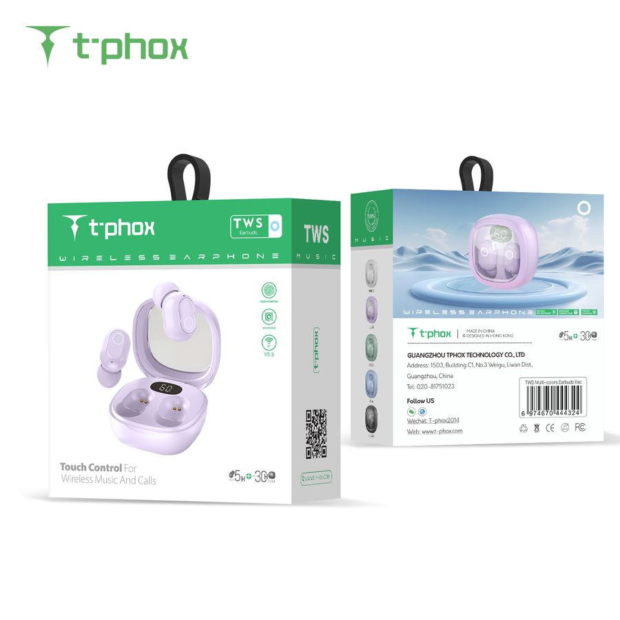 S�UCHAWKI T-PHOX TWS MULTI-COLORS BLACK / 4