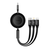 Baseus kabel Bright Mirror 2 3w1 USB - micro USB + Lightning + USB-C 1,1m 100W czarny zwijany do SAMSUNG ZV50