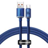 Baseus kabel Crystal Shine USB - USB-C 1,2 m 100W niebieski