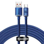 Baseus kabel Crystal Shine USB - USB-C 2,0 m 100W niebieski