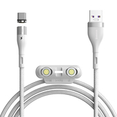 Baseus kabel magnetyczny 3w1 Zinc USB - Lightning + USB-C + microUSB 5A 1,0 m bia�y do SAMSUNG ZV50