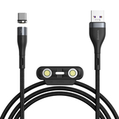 Baseus kabel magnetyczny 3w1 Zinc USB - Lightning + USB-C + microUSB 5A 1,0 m szaro-czarny do SAMSUNG ZV50