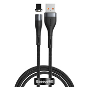 Baseus kabel magnetyczny Zinc USB - Lightning 2,4A 1,0 m szaro-czarny do SAMSUNG ZV50