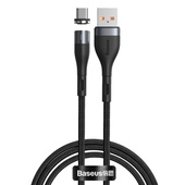 Baseus kabel magnetyczny Zinc USB - microUSB 2,1A 1,0 m szaro-czarny do SAMSUNG ZV50