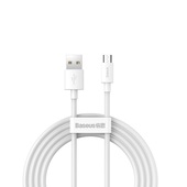 Baseus kabel Simple Wisdom USB - microUSB 1,5 m 2,1A bia�y 2 szt do SAMSUNG ZV50