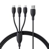 Baseus Kabel ultra-szybkiego �adowania One-for-Three USB-A do M+L+C 3.5A 0.8m Czarny do SAMSUNG ZV50