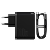 Baseus �adowarka sieciowa GaN5 Pro PD 100W 1x USB-C 1x USB czarna + kabel USB-C - USB-C do SAMSUNG ZV50