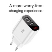 Baseus �adowarka sieciowa Mirror Lake 3 USB 3.4A z wy�wietlaczem bia�a do SAMSUNG ZV50