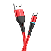 Borofone Kabel BU16 Skill typ-C czerwony magnetyczny 2,4A 1,2m