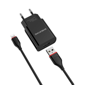 Borofone �adowarka sieciowa BA20A Sharp 1USB 2,1A z kablem 8-pin bia�a do SAMSUNG ZV50
