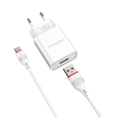 Borofone �adowarka sieciowa BA20A Sharp 1USB 2,1A z kablem typ-C bia�a do SAMSUNG ZV50
