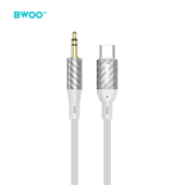 BWOO AUX074 kabel AUX USB-C - jack 3.5mm audio szary do SAMSUNG ZV50