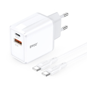 BWOO �adowarka sieciowa CDA182 QC 1x USB-A + 1x USB-C 3,8A 38W z kablem USB-C 1 m bia�a do SAMSUNG ZV50