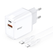 BWOO �adowarka sieciowa CDA182 QC 38W 1x USB-A + 1x USB-C z kablem USB-C-Lightning 1 m bia�a do SAMSUNG ZV50