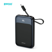 BWOO P80 powerbank PD 20W 10000 mAh z dwoma kablami i wy�wietlaczem czarny do SAMSUNG ZV50