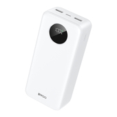 BWOO Power bank 22,5W, 30000 mAh z wy�wietlaczem LCD, bia�y