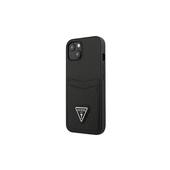 Pokrowiec  czarna Saffiano Double Card Triangle do Apple iPhone 13