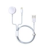 Devia kabel 2w1 V2 Smart USB - Lightning bia�y z �adowark� indukcyjn� do Apple Watch do SAMSUNG ZV50