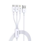 kable iPhone 8-PIN Devia kabel Smart 3w1 8-pin/typ-C/micro bia�y