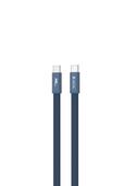 Devia Kabel Ultra3 USB-C PD 240 W, p�aski, 1,5 m, niebieski do SAMSUNG ZV50