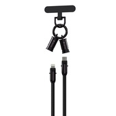 Devia kabel uniwersalna smycz 2w1 PD USB-C - Lightning 1,2 m 27W czarny do SAMSUNG ZV50