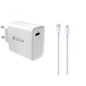 Devia �adowarka sieciowa Smart PD 18W z kablem typ-C na 8-pin bia�a do SAMSUNG ZV50