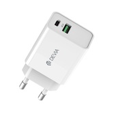 Devia �adowarka sieciowa Smart PD 1x USB-C 1x USB 30W bia�a do SAMSUNG ZV50