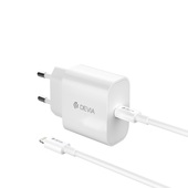 Devia �adowarka sieciowa Smart PD GaN 30W 1x USB-C bia�a + kabel USB-C - Lightning do SAMSUNG ZV50