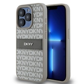 DKNY nak�adka be�owa HC PU repeat texture pattern w tonal stripe do Apple iPhone 15 Pro