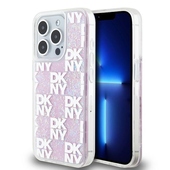 DKNY nak�adka bia�a HC liquid glitters w checkered pattern do Apple iPhone 15 Pro