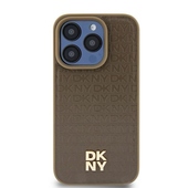 DKNY nak�adka br�zowa HC Magsafe pu repeat pattern w stack logo do Apple iPhone 15 Plus