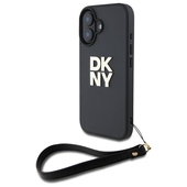 etui pozosta�e DKNY nak�adka HC PU Wrist Strap and Stack Logo czarny do Apple iPhone 16