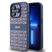 DKNY nak�adka niebieska HC PU repeat texture pattern w tonal stripe do Apple iPhone 15 Pro