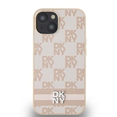 DKNY nak�adka r�owa HC PU checkered pattern w printed stripes do Apple iPhone 15 Plus