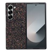 Etui na ty� z os�on� aparatu silikonowe brokatowe czarny do Samsung Galaxy Z Fold 6