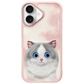 Etui nak�adka z os�on� aparatu silikonowe z nadrukiem r�owy do Apple iPhone 16