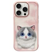 Etui nak�adka z os�on� aparatu silikonowe z nadrukiem r�owy do Apple iPhone 16 Pro