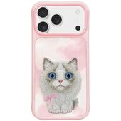 Etui nak�adka z os�on� aparatu silikonowe z nadrukiem r�owy do Apple iPhone 17 Pro Max
