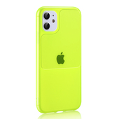 Etui plecki przezroczyste silikonowe Window Case limonkowy do Samsung Galaxy A20s