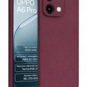 Etui silikonowe na ty� plecki z ochron� aparatu bordowe do Oppo A6 Pro 5G