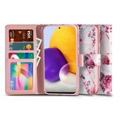 etui z klapk� Tech-protect Wallet Czarne Floral rose do Samsung A72