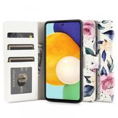 etui z klapk� Tech-protect Wallet Floral bia�e do Samsung A52 5G