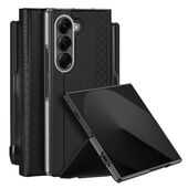Etui zamykane z klapk� i kieszonk� na kart� czarny do Samsung Galaxy Z Fold 7