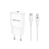 Forever �adowarka sieciowa PD QC TC-01 1x USB-C 20W bia�a + kabel USB-C - Lightning 20W do SAMSUNG ZV50