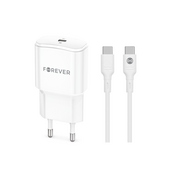 Forever �adowarka sieciowa PD QC TC-01 1x USB-C 20W bia�a + kabel USB-C - USB-C 20W do SAMSUNG ZV50